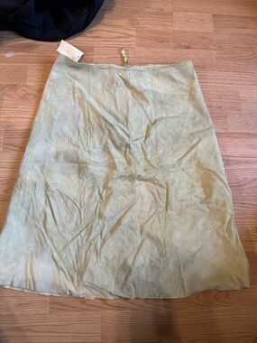 NWT GAP Suede Leather Mint A-Line Skirt Size 8